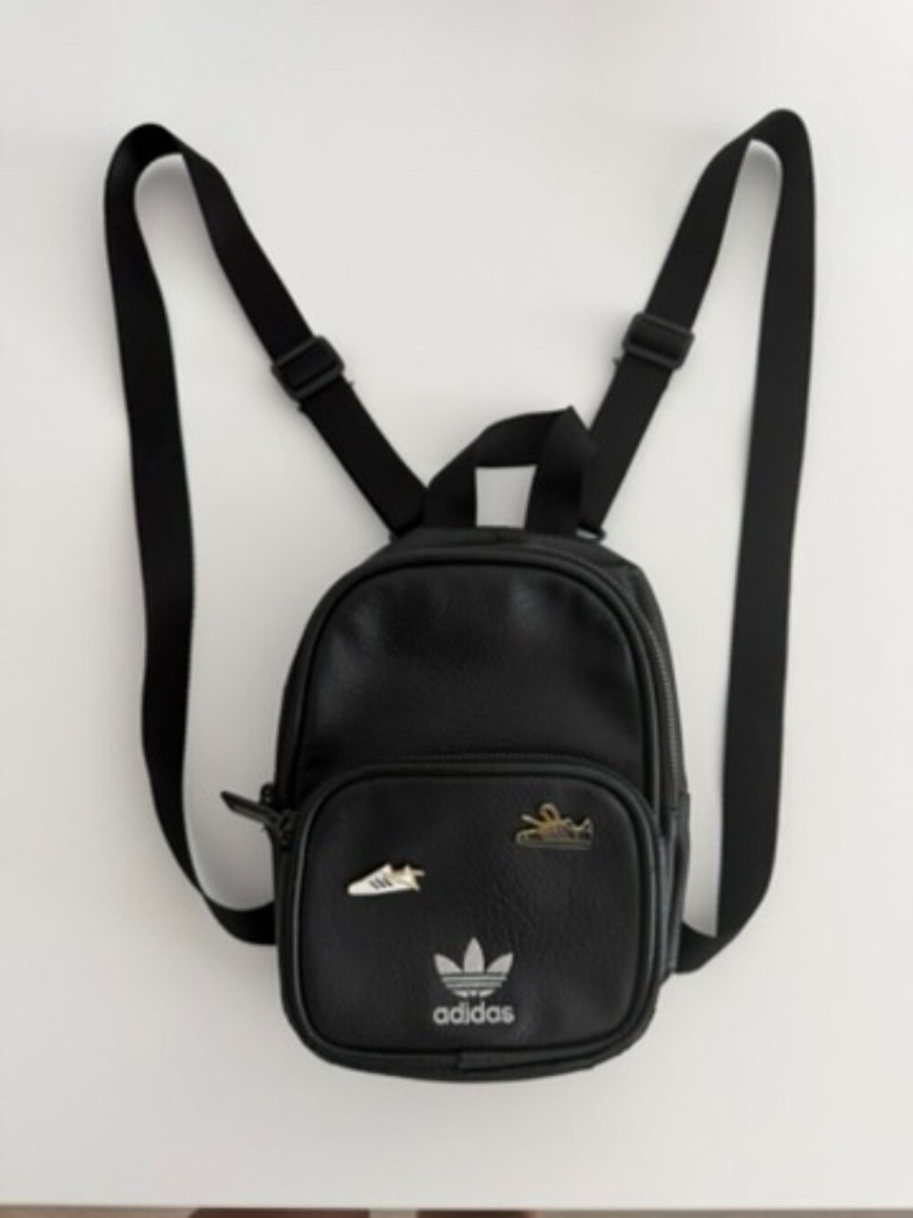 Adidas Originals Black Mini Backpack with Pins